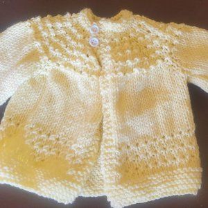 New, Easter,Yellow, handmade crocheted baby sweater